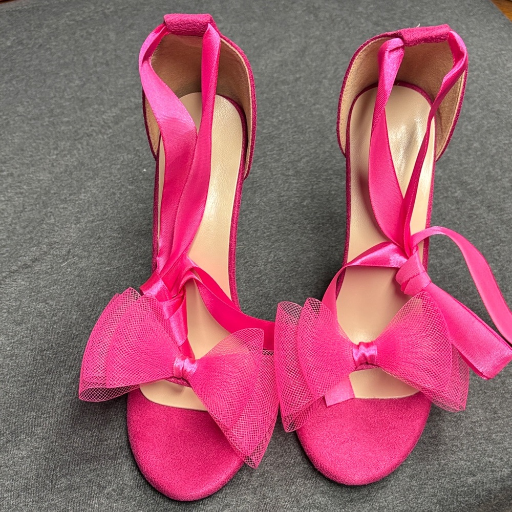 Elegant Pink Bow Women's Heels